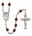 Our Lady of Good Counsel Engravable Rosary with Garnet Beads