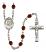 Saint Lidwina of Schiedam Engravable Rosary with Garnet Beads