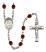 Immaculate Heart of Mary Engravable Rosary with Garnet Beads