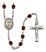 Corazon Inmaculado de Maria Engravable Rosary with Garnet Beads