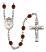 Saint Josephine Bakhita Engravable Rosary with Garnet Beads