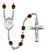 Saint Kieran Engravable Rosary with Garnet Beads