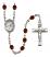 Saint John Berchmans Engravable Rosary with Garnet Beads