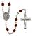 Saint Juliana of Cumae Engravable Rosary with Garnet Beads