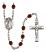 Saint Rocco Engravable Rosary with Garnet Beads