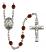 Saint Theodora Engravable Rosary with Garnet Beads