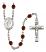 Our Lady the Undoer of Knots Engravable Rosary with Garnet Beads