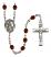 Our Lady of Assumption Engravable Rosary with Garnet Beads