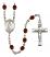 Saint Nathanael Engravable Rosary with Garnet Beads