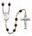 Saint Columbkille Engravable Rosary with Garnet Beads