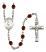 Saint Daniel Comboni Engravable Rosary with Garnet Beads