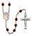 Blessed Herman the Cripple Engravable Rosary with Garnet Beads