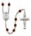 Saint Gerald Engravable Rosary with Garnet Beads