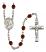 Saint Margaret of Scotland Engravable Rosary with Garnet Beads