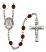 Our Lady of Rosa Mystica Engravable Rosary with Garnet Beads