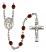 Saint Theodore Stratelates Engravable Rosary with Garnet Beads