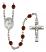 Saint Margaret Mary Alacoque Engravable Rosary with Garnet Beads