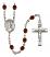 Saint Lucy Engravable Rosary with Garnet Beads