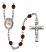 Blessed John Henry Newman Engravable Rosary with Garnet Beads