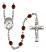 Saint Andre Bessette Engravable Rosary with Garnet Beads