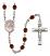 Saint Fidelis Engravable Rosary with Garnet Beads