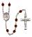 Saint Fabian Engravable Rosary with Garnet Beads