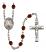 Our Lady of Good Help Engravable Rosary with Garnet Beads