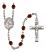 Saint Claude de la Colombiere Engravable Rosary with Garnet Beads