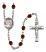 Saint Jadwiga of Poland Engravable Rosary with Garnet Beads