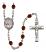 Saint Kateri Tekakwitha Engravable Rosary with Garnet Beads