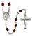 Guardian Angel of the World Engravable Rosary with Garnet Beads