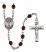 Divino Nino Engravable Rosary with Garnet Beads