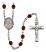 Saint Medard of Noyon Engravable Rosary with Garnet Beads