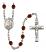 Saint Norbert of Xanten Engravable Rosary with Garnet Beads