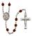 Our Lady of the Precious Blood Engravable Rosary with Garnet Beads