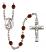 Saint Emma Uffing Engravable Rosary with Garnet Beads