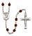 Saint Pius X Engravable Rosary with Garnet Beads