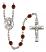 Saint John XXIII Engravable Rosary with Garnet Beads