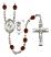 Saint Christopher and Wrestling Rosary with Garnet Beads