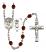 Saint Christopher and Dance Rosary with Garnet Beads