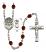 Saint Christopher and Choir Rosary with Garnet Beads