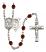 Saint Sebastian and Basketball Rosary with Garnet Beads