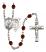 Saint Sebastian and Softball Rosary with Garnet Beads