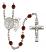 Saint Sebastian and Dance Rosary with Garnet Beads