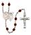 Saint Sebastian and Gymnastics Rosary with Garnet Beads