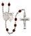 Saint Sebastian and Choir Rosary with Garnet Beads