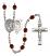 Saint Sebastian and Karate Rosary with Garnet Beads