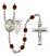 Saint Sebastian and Lacrosse Rosary with Garnet Beads