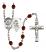 Guardian Angel and Baseball Rosary with Garnet Beads