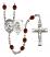 Guardian Angel and Soccer Rosary with Garnet Beads